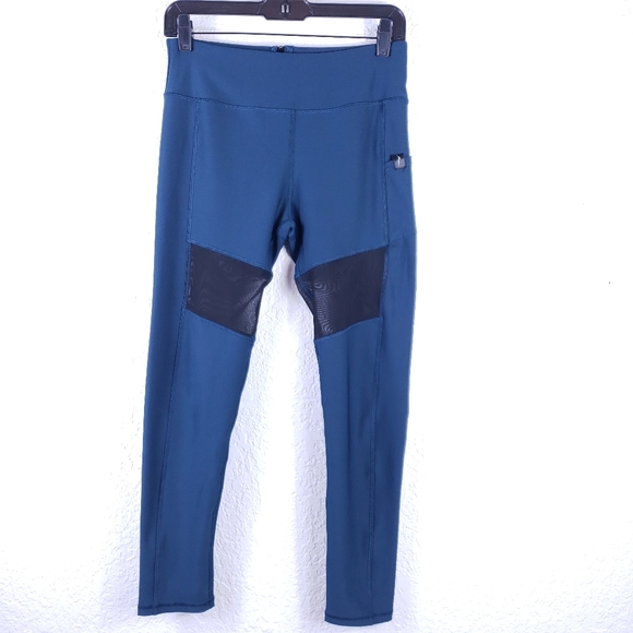 Gottex Pants - X By Gottex Back Zipper Teal Mesh Leggings Sz M